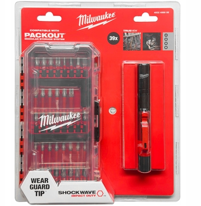Attēls no MILWAUKEE SET OF 38 IMPACT BITS + FLASHLIGHT