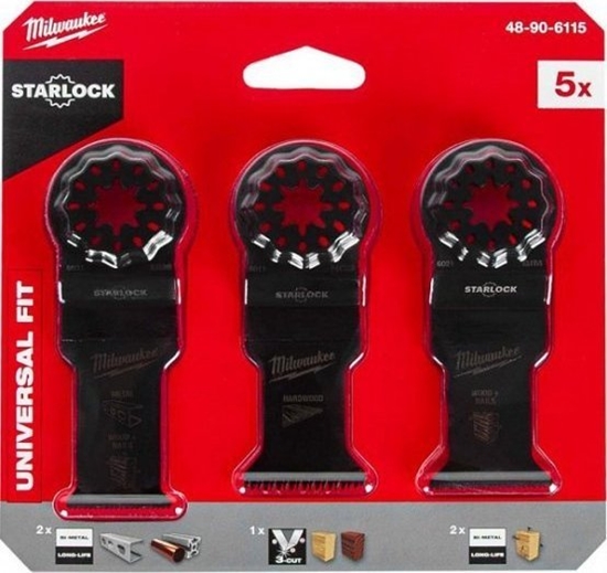 Изображение Milwaukee ZESTAW BRZESZCZOTÓW DO MUTLINARZDZIA 5 SZT.