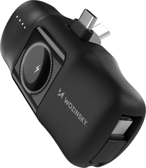 Picture of Mini powerbank Wozinsky WF16-YCS 5000mAh 15W USB-C z wbudowanym kablem USB-C i adowark do Apple Watch - czarny