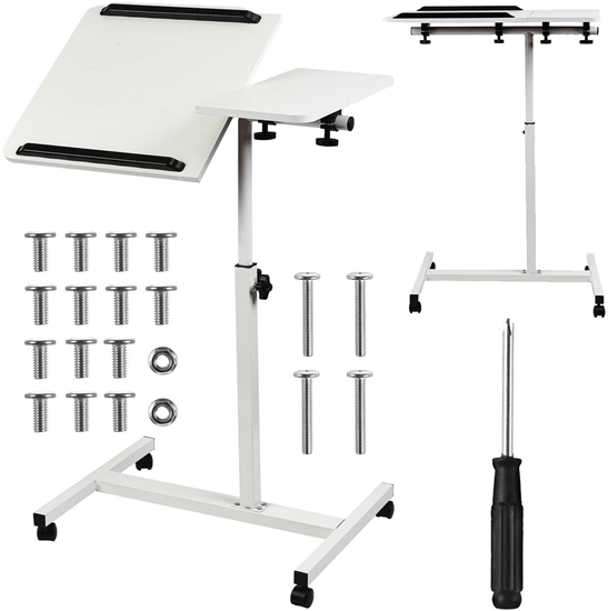 Изображение Mobilne  biurko/stand na laptop Maclean, biae, regulacja wysokoc 59-89cm, max. 30kg , MC-121 W