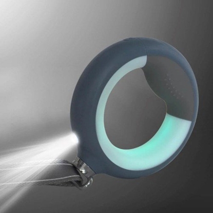 Picture of MOCNA SMYCZ 3 W 1 Z LATARK LED, KOLOROWYM PODWIETLENIEM RKOJECI I DOZOWNIKIEM TOREBEK - LUMINOUS LEASH MT7128 (CZARNA)