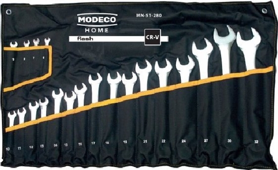 Picture of Modeco Komplet kluczy pasko-oczkowych 20szt. 6-32mm CR-V FLASH MN-51-280