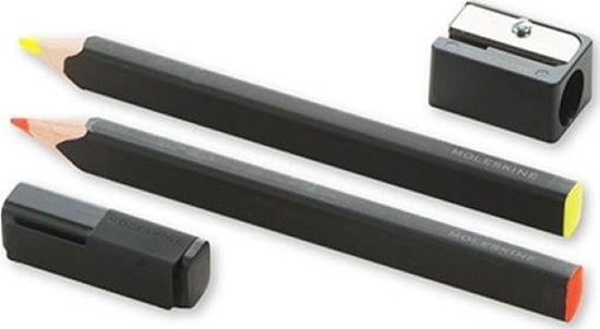 Изображение Moleskine Zestaw 2 oówków/zakrelaczy MOLESKINE wykonany z drzewa lipowego z temperówk, pomaraczowy/óty