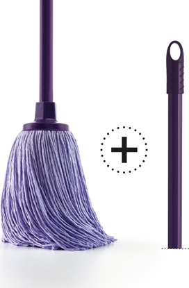 Attēls no Mop NPC Polska Mery Mop z kocówk z mikrofibry i rkojeci fioletowy