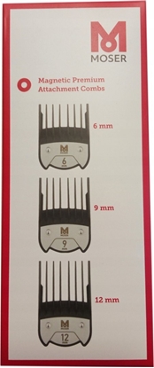 Attēls no Moser MOSER 1801-7020 Magnetic attm.comb set 6/9/12mm cart.