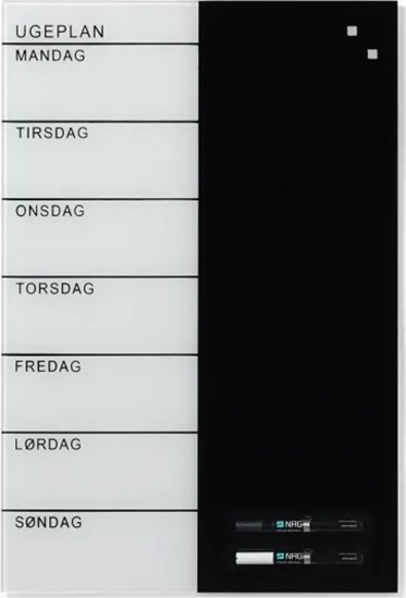 Picture of NAGA Magnetisk NAGA glastavle ugeplanner 40x60 cm - dansk tekst