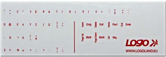 Изображение Naklejki na klawiature Logo na klawiatur�, czerwony, niemieckie, cena za 1 sztuk�