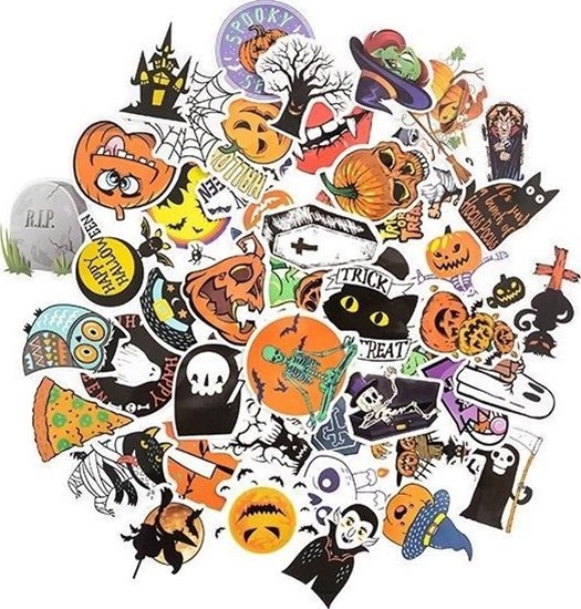 Изображение Naklejki winylowe Halloween 6-8cm 50szt