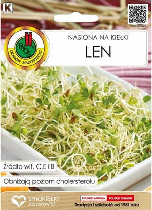 Attēls no Nasiona na kieki Len 10g o orzechowym smaku