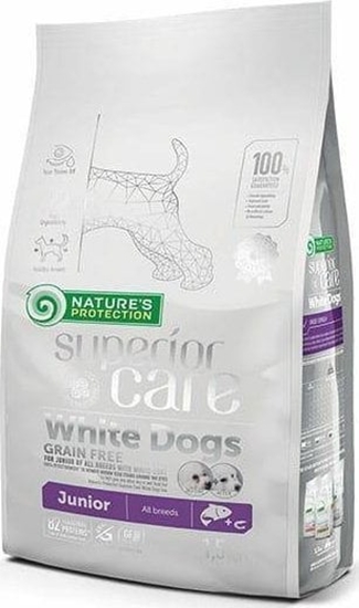 Picture of Natures Protection Nature's Protection Superior Care White Dogs Grain Free Salmon Junior All Breeds vis veisli balto kailio jaun uniuk maistas, 1.5 kg