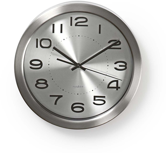 Picture of Nedis CLWA010MT30SR, Wall, Round, Silver, Stainless steel, Modern, AA