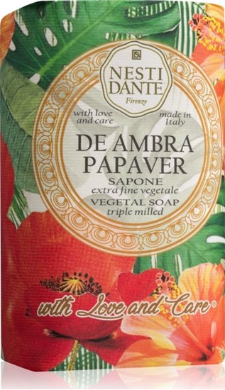 Picture of Nesti Dante Mydo w kostce De Ambra Papaver Sapone Czerwony mak 250g