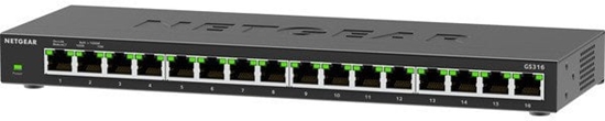 Изображение NETGEAR GS316v3 - Switch - unmanaged - 16 x 10/100/1000 - Desktop, wandmontierbar