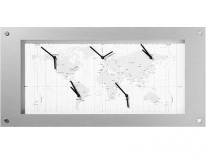 Picture of NeXtime Time Zone, Wall, Rectangle, White, Aluminium, Glass, 900 mm