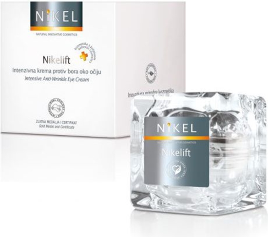 Изображение Nikel NIKELIFT Przeciwzmarszczkowy Krem pod oczy z Pomaracz, kwiatem Immortelle, olejkiem sezamowym i wit. E 15ml