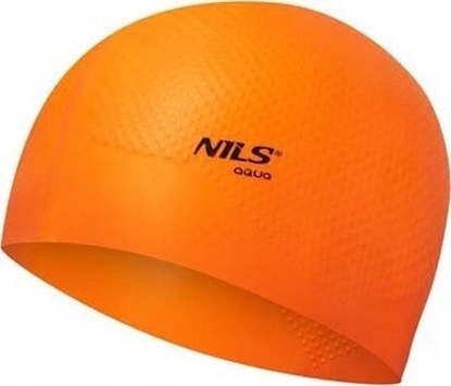Изображение Nils Extreme NQC JEDNOKOLOROWY POMARACZOWY CZEPEK SILIKONOWY DOTS NILS AQUA