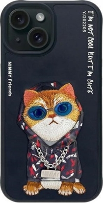 Attēls no Nimmy case iPhone 15 6.1" black/black Glasses Cool Cat