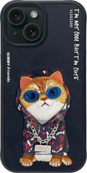 Picture of Nimmy case iPhone 15 6.1" black/black Glasses Cool Cat