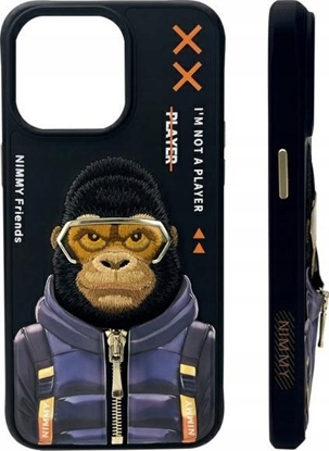 Attēls no Nimmy case iPhone 15 Pro Max 6.7" black/black Cool&Cute 2.0 Monkey