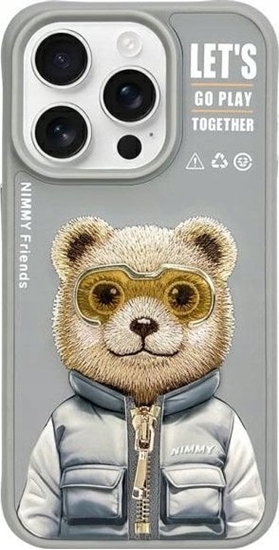 Изображение Nimmy iPhone 15 Pro 6.1" case gray/grey Cool&Cute 2.0 Bear