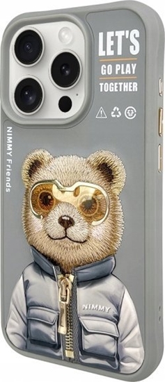 Изображение Nimmy iPhone 15 Pro Max 6.7" case gray/grey Cool&Cute 2.0 Bear
