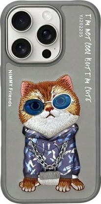 Изображение Nimmy iPhone 16 Pro Max 6.9" case gray/grey Glasses Cool Cat