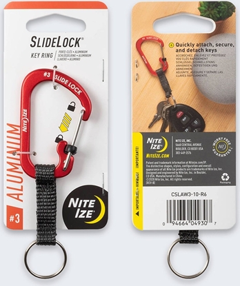 Изображение NiteIze Karabinek do kluczy Nite Ize Slidelock Key Red