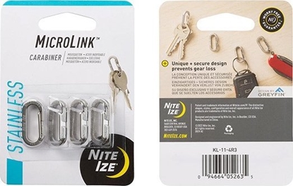 Изображение NiteIze Karabinek Nite Ize MicroLink Stalowy Srebrny 4 szt