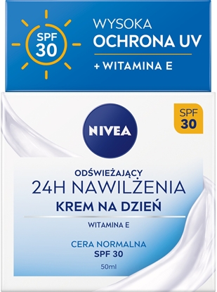 Изображение Nivea 24h nawilenia - Odwieajcy krem na dzie do cery normalnej SPF 30 50ml