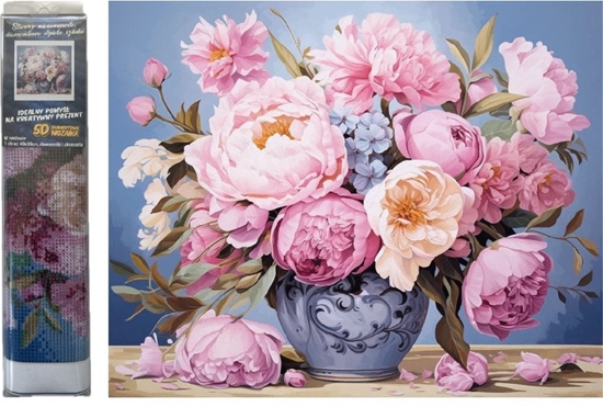 Picture of Norimpex Diamentowa mozaika Kwiaty piwonie w wazonie 30x40cm 2000370