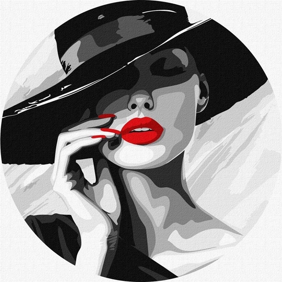 Изображение Norimpex Malowanie po numerach - Dama w kapeluszu 26cm