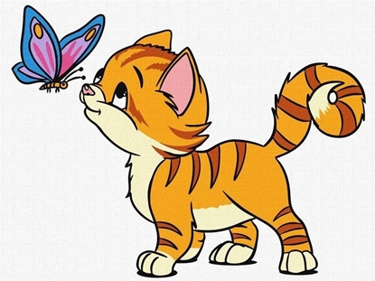Изображение Norimpex Malowanie po numerach - Kot i motyl 30x40cm