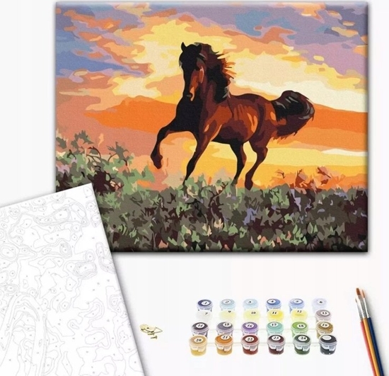 Picture of Norimpex Malowanie po numerach BRUSHME, 40x50 cm, konie, 1 szt.