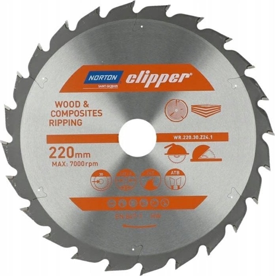 Picture of Norton NORTON CIRCULAR SAW 220mm x 30mm x 24z WOOD AND COMPOSITES ATB (2.8 / 1.8)