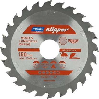 Picture of Norton NORTON PIA TARCZOWA 150mm x 30mm x 24z DREWNO I KOMPOZYTY ATB (3,6 / 2,6)