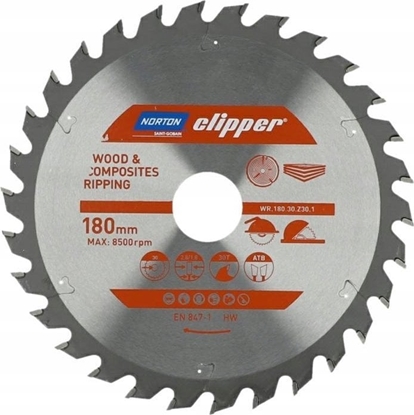 Picture of Norton NORTON PIA TARCZOWA 180mm x 30mm x 30z DREWNO I KOMPOZYTY ATB (2,8 / 1,8)