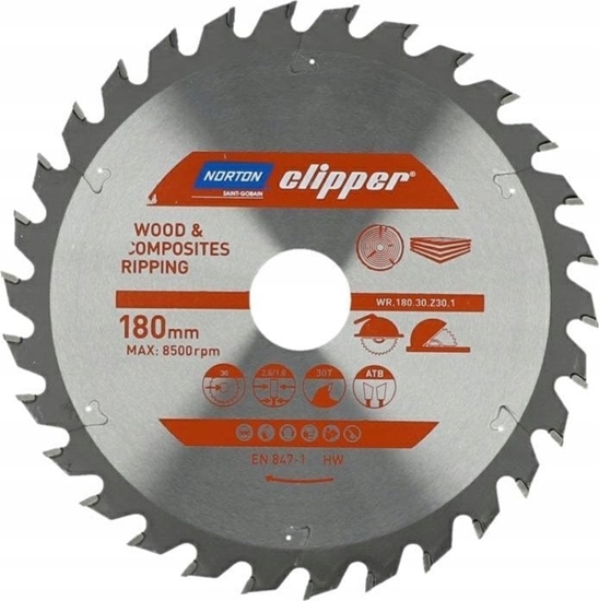 Изображение Norton NORTON PIA TARCZOWA 180mm x 30mm x 30z DREWNO I KOMPOZYTY ATB (2,8 / 1,8)