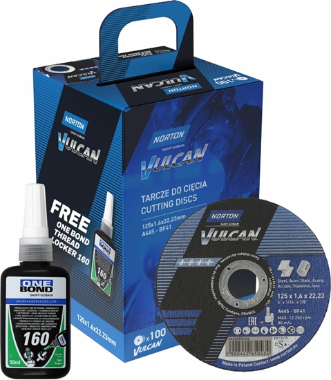 Picture of Norton NORTON TARCZA.VULCAN 125 x 1,6 /100szt.+ KLEJ ONE BOND