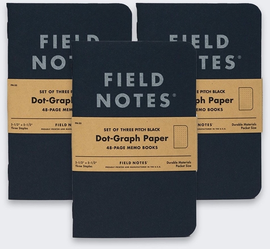 Picture of Notes Field Notes Pitch Black Memo Small Kropki