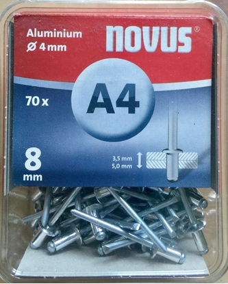 Attēls no Novus Nity aluminiowe A4/8 NOVUS [70 szt.]