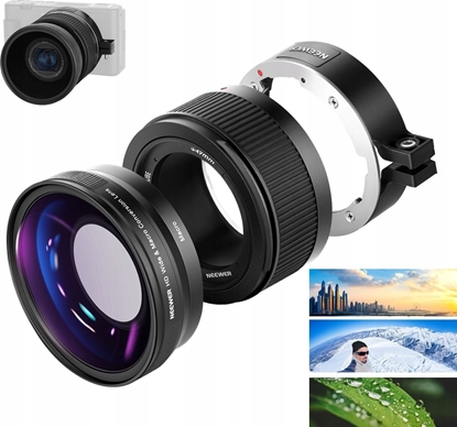Изображение Obiektyw 2w1 Hd Wide 18mm 0.75x + Makro 10x Do Sony Zv1 Zv-1 Neewer Ls-18