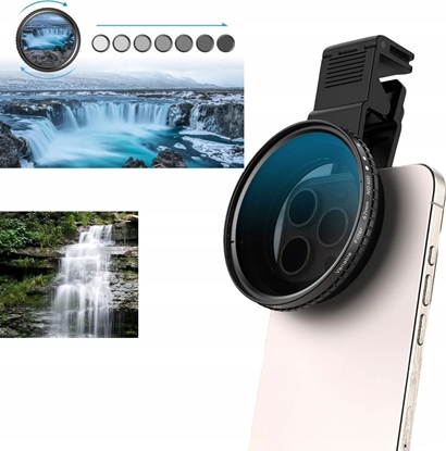 Attēls no Obiektyw Soczewka Filtr SZARY Regulowany typ FADER ND2-400 67mm do Telefonu / APL-67VND2-400