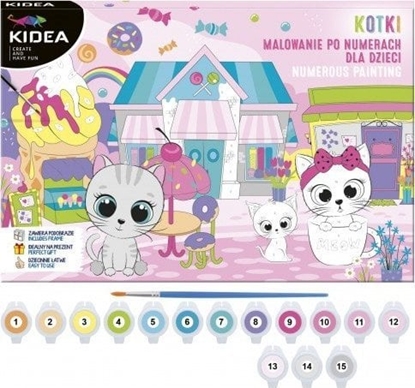 Attēls no Obraz malowanie po numerach - Koty kolorowanka