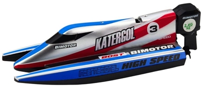 Picture of ód Motorówka Zdalnie Sterowana RC Niebiesko-Srebrna 14cm LEAN Toys