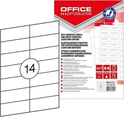Attēls no Office Products Etykiety Office Products A4 105x42.3mm biae (100)