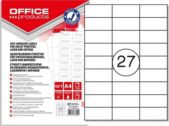 Picture of Office Products Etykiety Office Products A4 70x30mm biae (100)