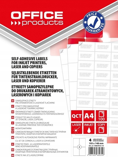Picture of Office Products Etykiety OFFICE PRODUCTS, 105x148mm, biae, 100 ark.
