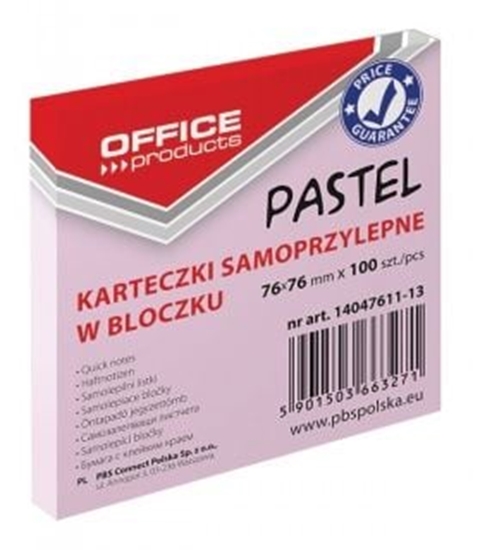 Picture of Office Products Notes samoprzylepny 76x76, rózowy pastelowy (14047611-13)