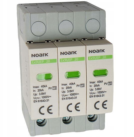 Picture of Ogranicznik przepi Noark 112894 typ II 1200V DC 3 moduy szer. dla nieuziemionych systemów SPD Ex9UEP 20 3P