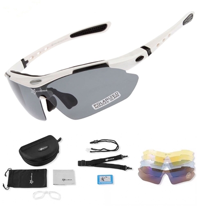 Picture of Okulary rowerowe polaryzujce 10002 - ZESTAW - biae Okulary rowerowe polaryzujce 10002 - ZESTAW - biae